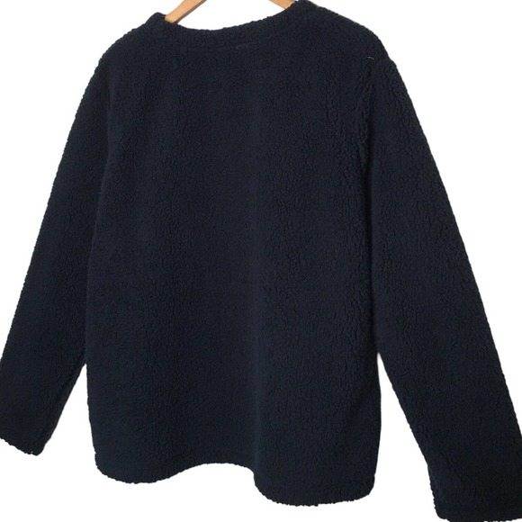 New Disney Mickey Mouse Sherpa Pullover Silver Foil Long Sleeve Girls Blue XL - Picture 3 of 8